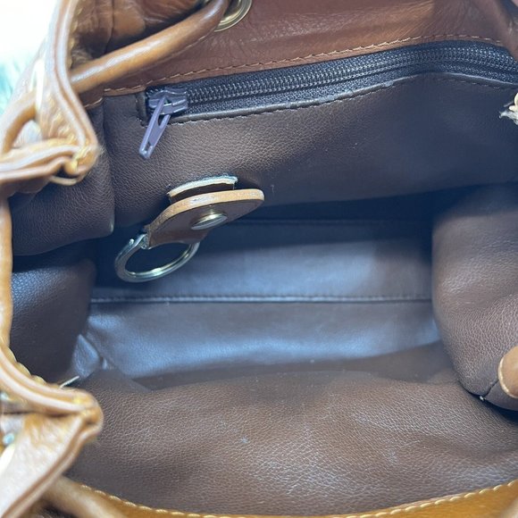 Vintage Christian Dior Tan Brown Leather CD Flap Mini Backpack - Picture 4 of 11